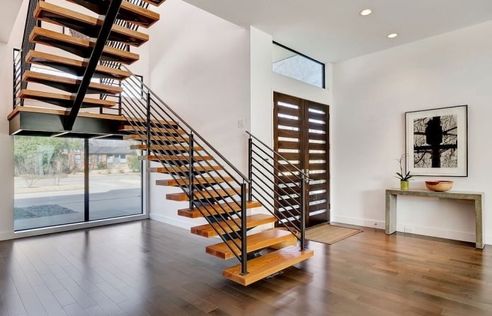 Treppenhausdesign im Inneren eines Privathauses