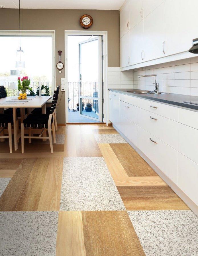 Linoleum im Kücheninterieur
