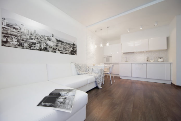 Linoleum mit Laminatimitat im Innenraum