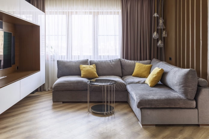 Linoleum mit Laminatimitat im Wohnzimmer
