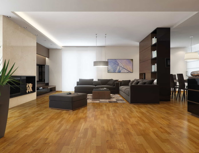 Linoleum mit Laminatimitat im Innenraum