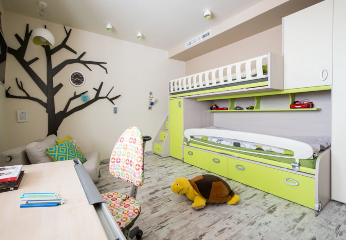 Linoleum auf dem Boden im Kinderzimmer
