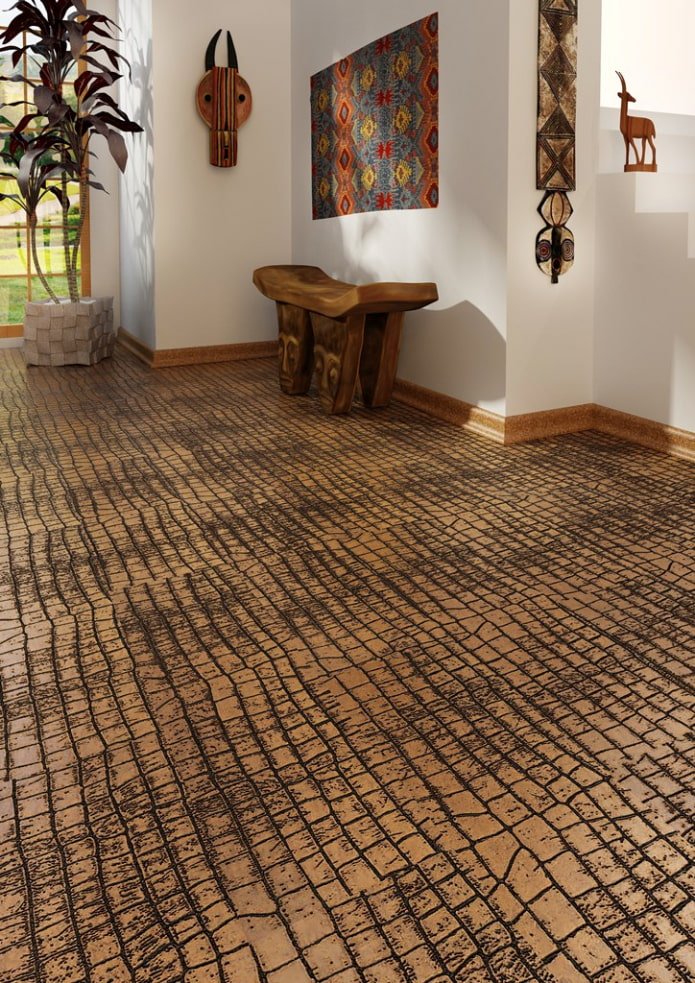 Linoleum in Lederoptik im Innenraum 