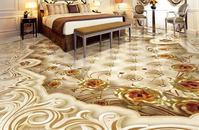 Linoleum mit Blumen im Innenraum