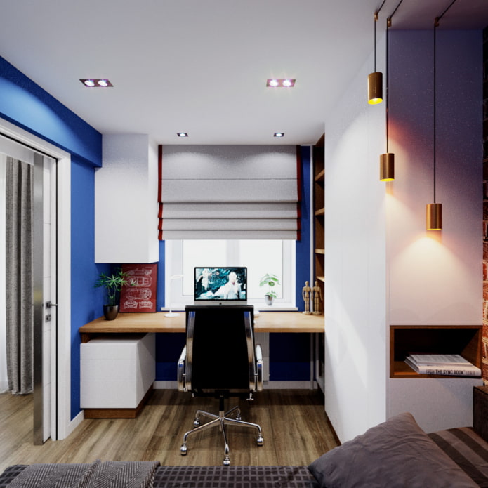 Schlafzimmer mit Arbeitsbereich