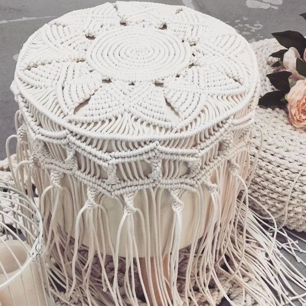 Makramee-Pouf