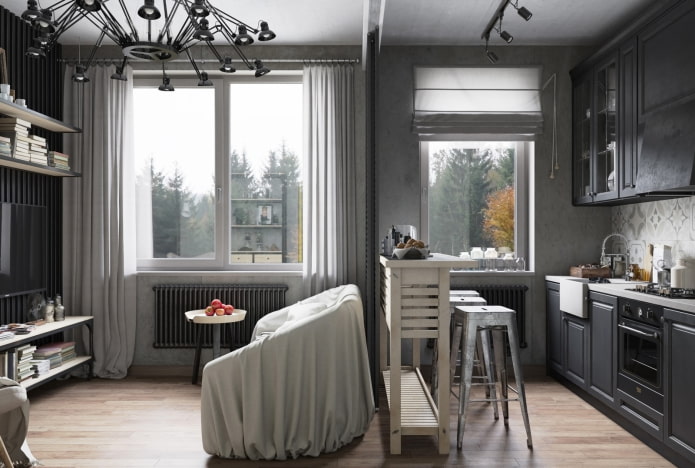 Design einer kleinen Wohnküche