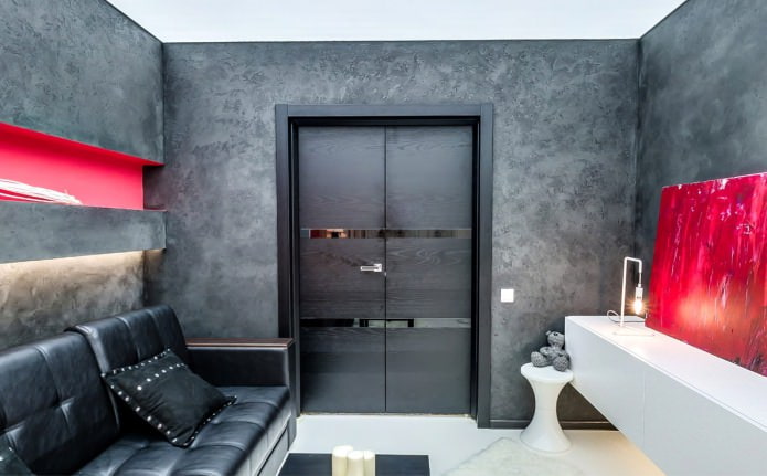 Innentür im Wohnzimmer-Interieur