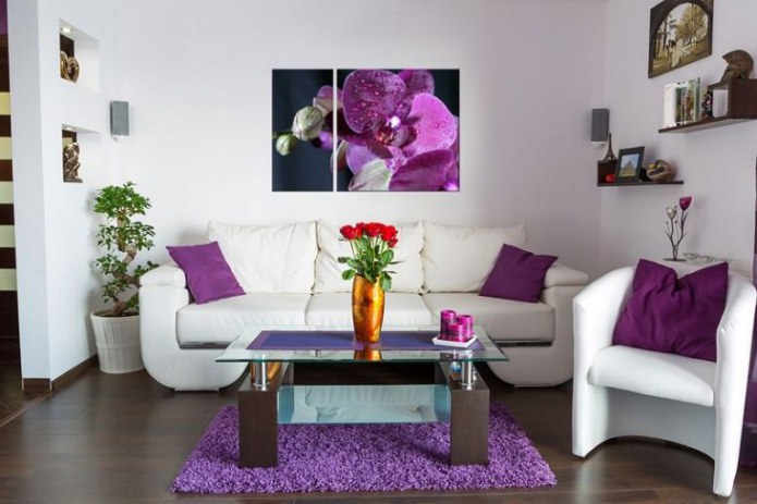 Modernes modulares Gemälde im Wohnzimmer