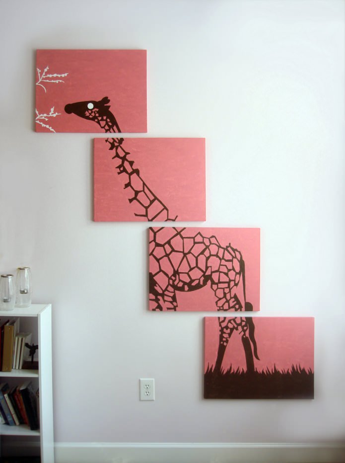 modulares Bild mit dem Bild einer Giraffe