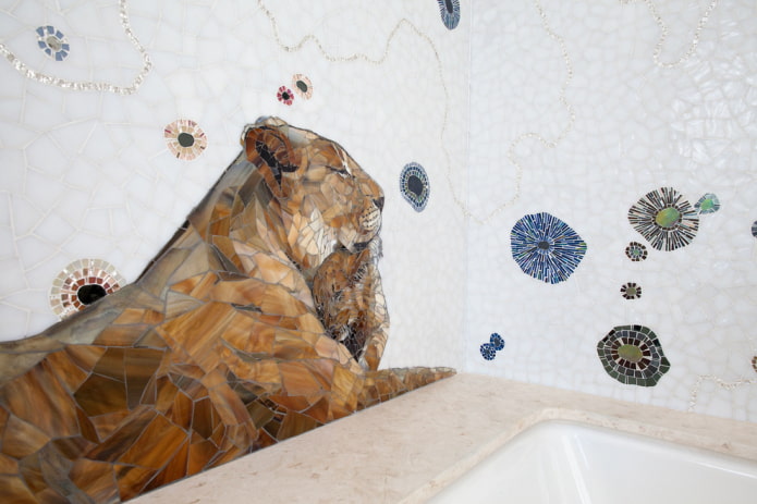 Mosaik-Tierbilder im Innenraum
