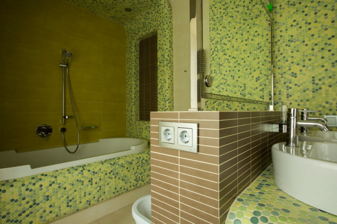 rundes Mosaik im Badezimmer