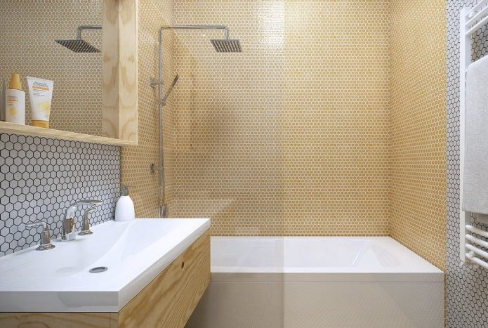 Wabenmosaik im Badezimmer