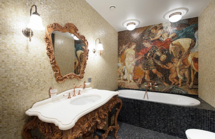 Mosaikplatte im Badezimmer