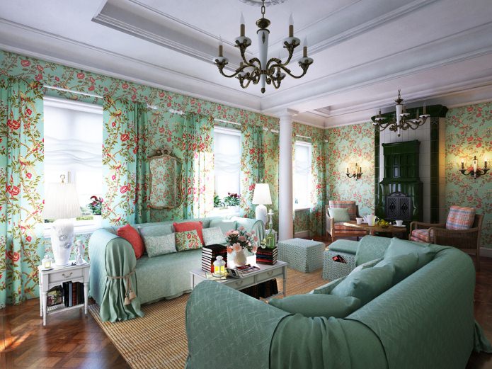 Wohnzimmer im Provence-Stil