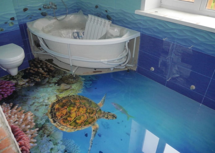 3D-Boden im Badezimmer