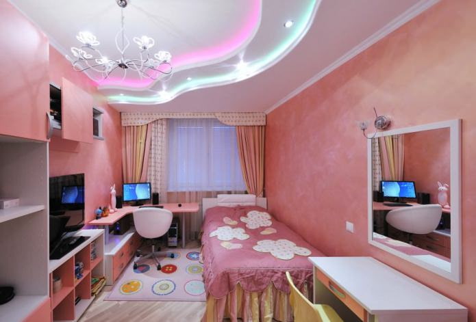 Spanndecke im Kinderzimmer für ein Mädchen