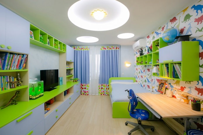 Spanndecke im Kinderzimmer eines Jungen