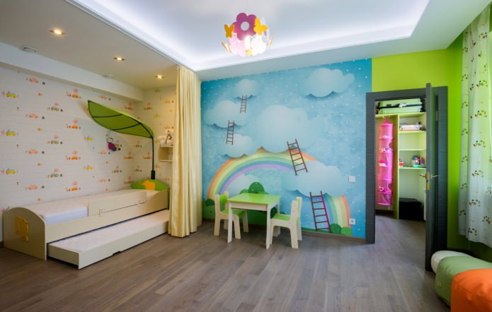 Spanndecke im Kinderzimmer (Beleuchtung)
