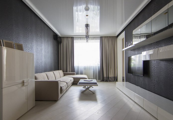 Spanndecke im Wohnzimmer