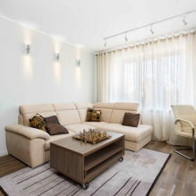 Spanndecken im Wohnzimmer: Arten, Design, Beleuchtung, 60 Fotos im Innenraum-5