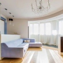 Spanndecken im Wohnzimmer: Arten, Design, Beleuchtung, 60 Fotos im Innenraum-8