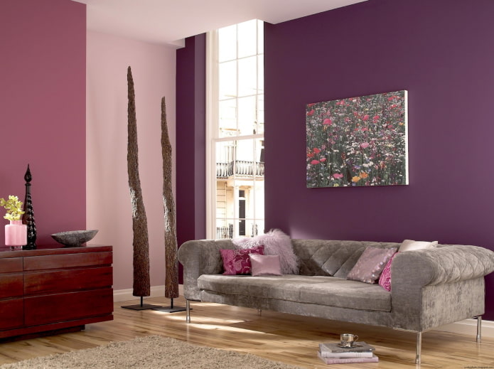 Wohnzimmer in Kirschtönen