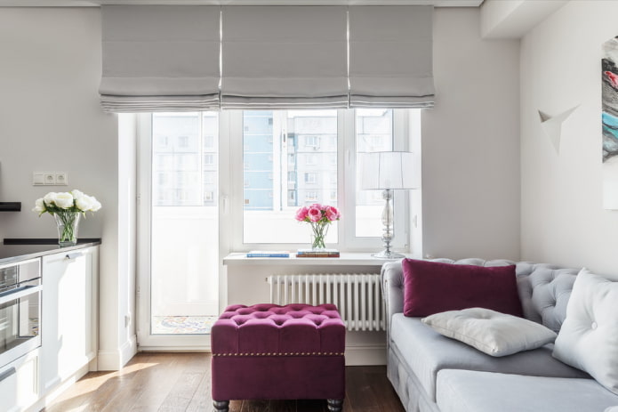Raffrollos im Wohnzimmer