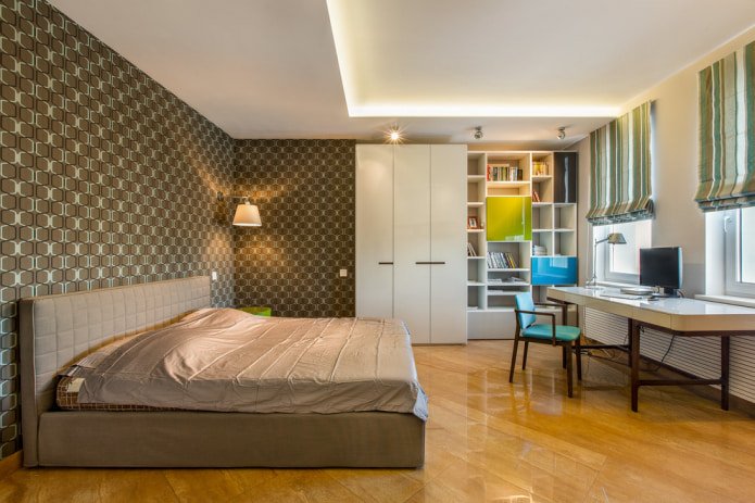 Schlafzimmer in ruhigen Tönen