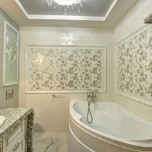 Tapeten für das Badezimmer: Vor- und Nachteile, Arten, Design, 70 Fotos im Innenraum-12