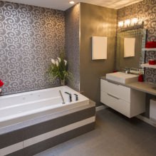 Tapeten für das Badezimmer: Vor- und Nachteile, Arten, Design, 70 Fotos im Innenraum-15
