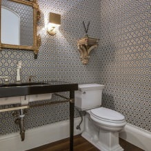 Tapeten für das Badezimmer: Vor- und Nachteile, Arten, Design, 70 Fotos im Innenraum-23