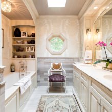 Tapeten für das Badezimmer: Vor- und Nachteile, Arten, Design, 70 Fotos im Innenraum-17