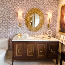 Tapeten für das Badezimmer: Vor- und Nachteile, Arten, Design, 70 Fotos im Innenraum-1