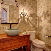 Tapeten für das Badezimmer: Vor- und Nachteile, Arten, Design, 70 Fotos im Innenraum-18