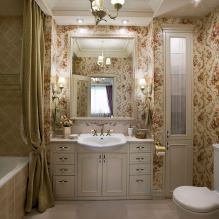 Tapeten für das Badezimmer: Vor- und Nachteile, Arten, Design, 70 Fotos im Innenraum-21