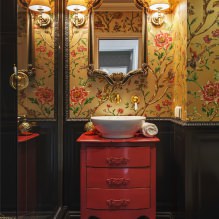 Tapeten für das Badezimmer: Vor- und Nachteile, Arten, Design, 70 Fotos im Innenraum-14
