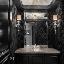 Tapeten für das Badezimmer: Vor- und Nachteile, Arten, Design, 70 Fotos im Innenraum-19