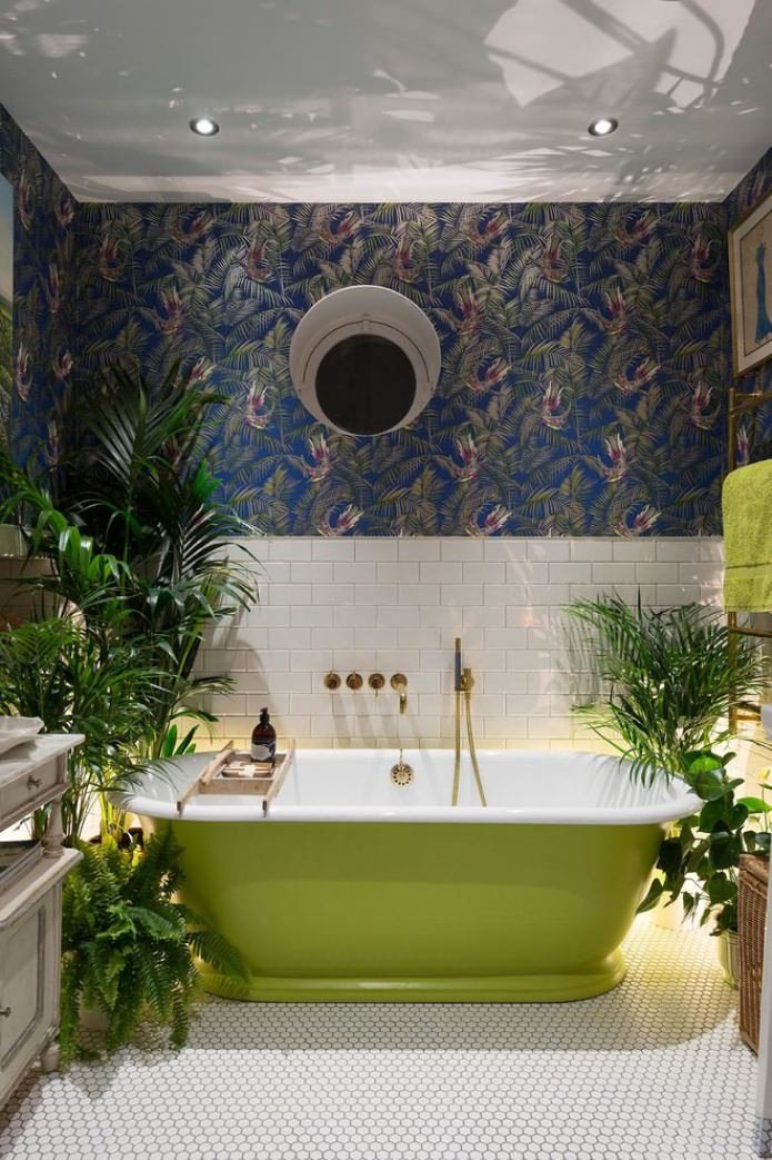 Tapete im Badezimmer