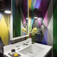 Tapeten für das Badezimmer: Vor- und Nachteile, Arten, Design, 70 Fotos im Innenraum-3
