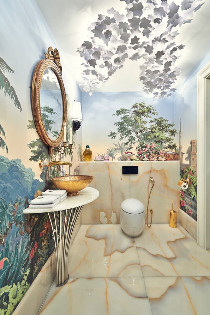 Fototapete im Badezimmer-Interieur