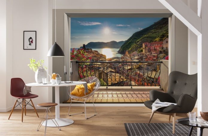 Tapete mit 3D-Effekt im Innenraum