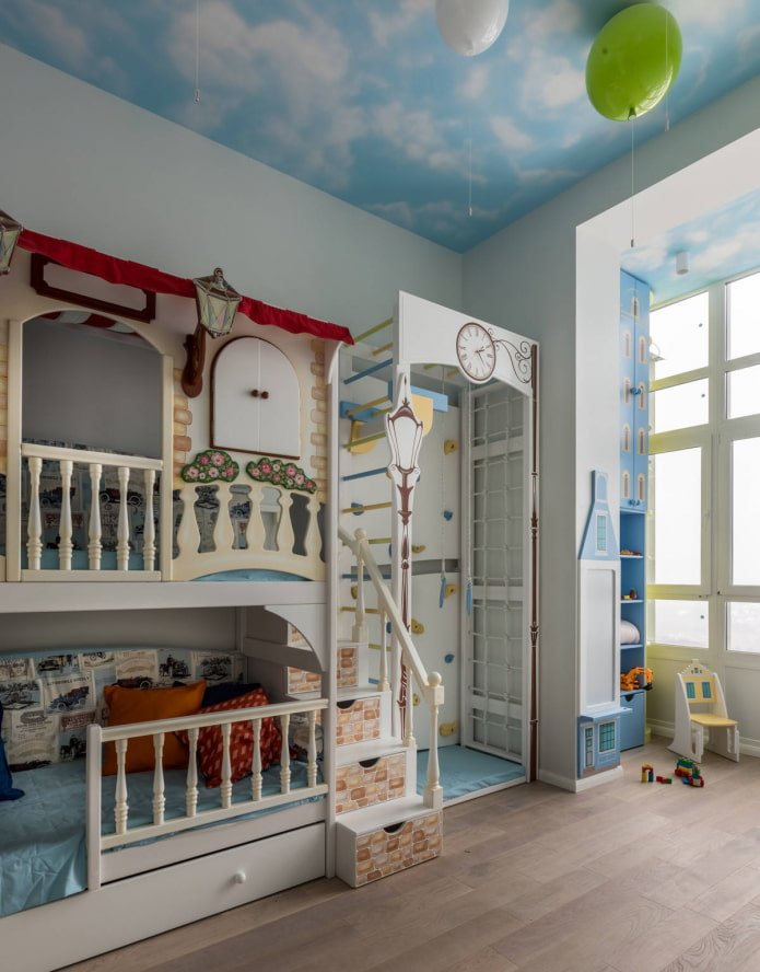 Tapete mit dem Bild des Himmels an der Decke