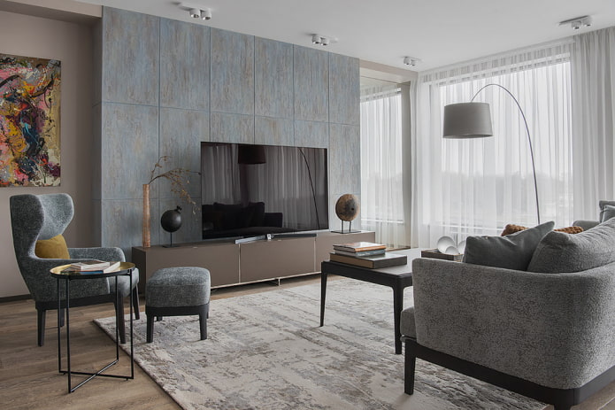 Putzähnliche Tapeten im Wohnzimmer