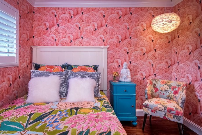 Flamingos auf Tapete