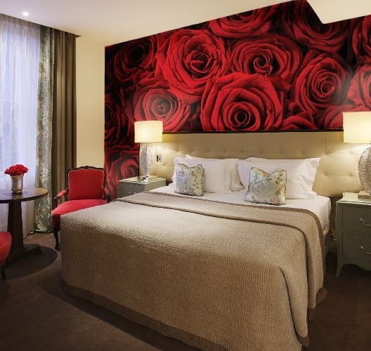 Fototapete mit Rosen im Interieur