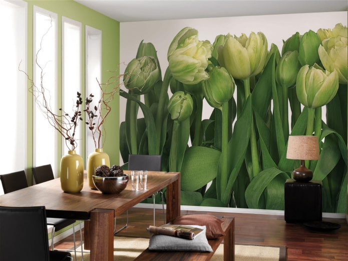 Fototapete mit einem Bild von Tulpen