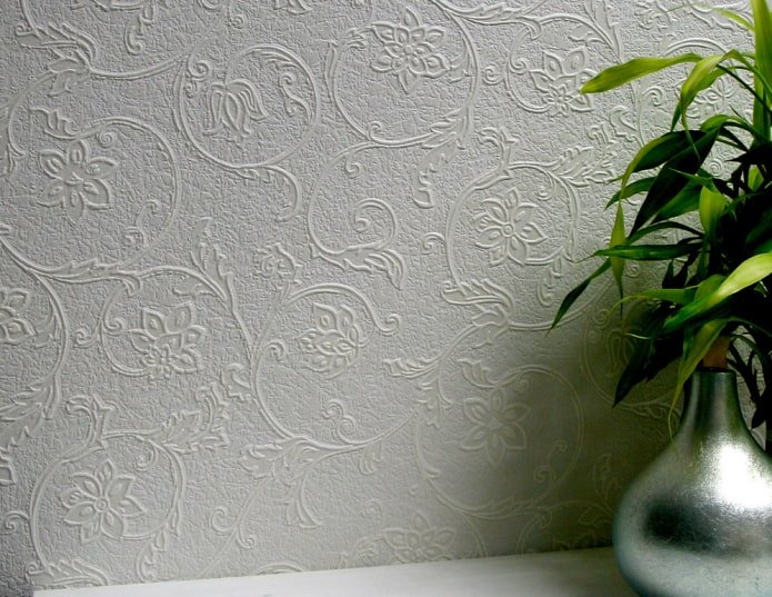überstreichbare Glastapete mit Blumen