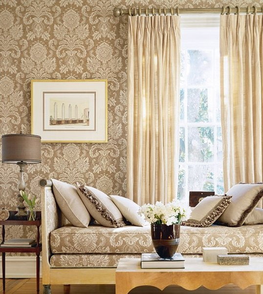 beige Monogramm-Tapete