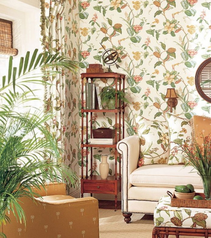 Tapete mit floralem Ornament